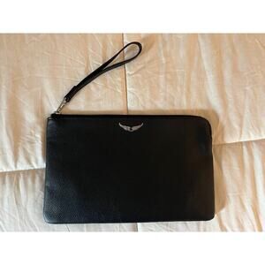 Zadig & Voltaire Black Leather Wristlet/Clutch - NWT